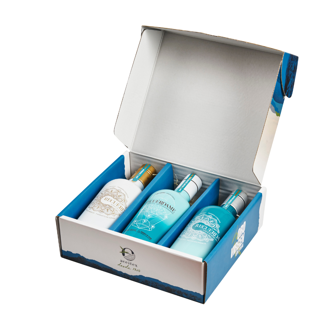 RECUERDAME – PACK PREMIUM–PRIMERA COSECHA TEMPRANA VERDE (PICUAL · ROYAL · ARBEQUINA)