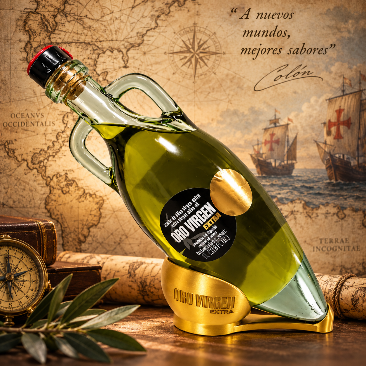 Aceite de Oliva Virgen Extra Gourmet de Jaén – Caja 6 Ánforas Colón 1 l. - Imagen 2
